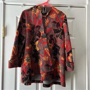 Elegant Women's Floral Tapestry Jacket